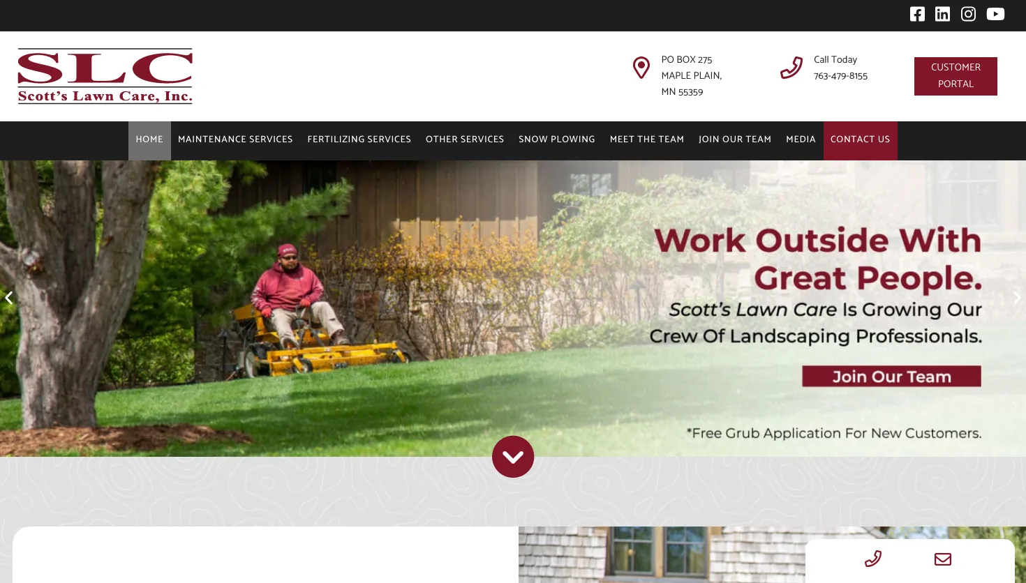 Scott's Lawn Care website screenshot