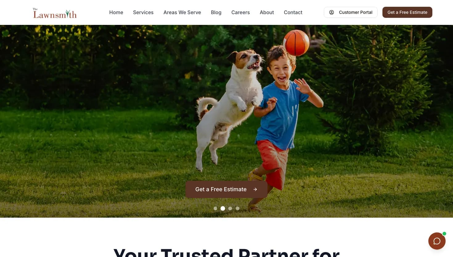 The Lawnsmith website screenshot