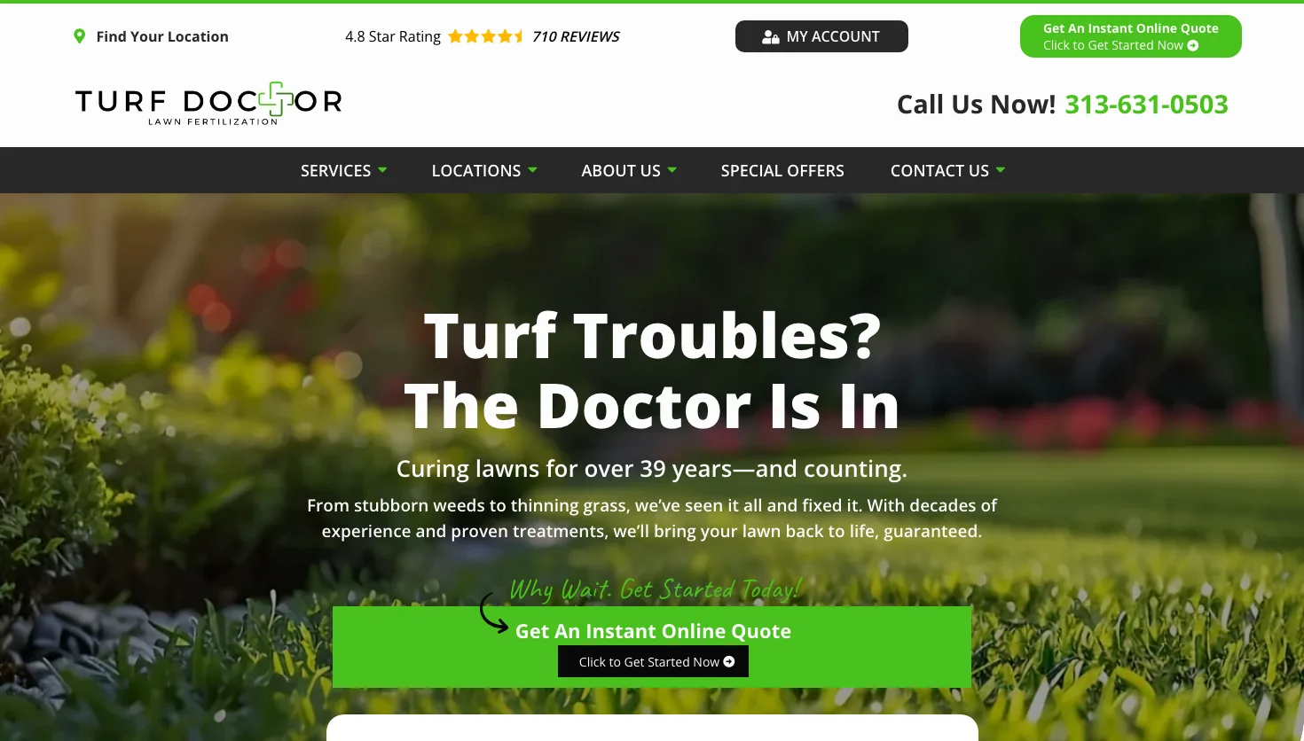 Turf Doctor website screenshot