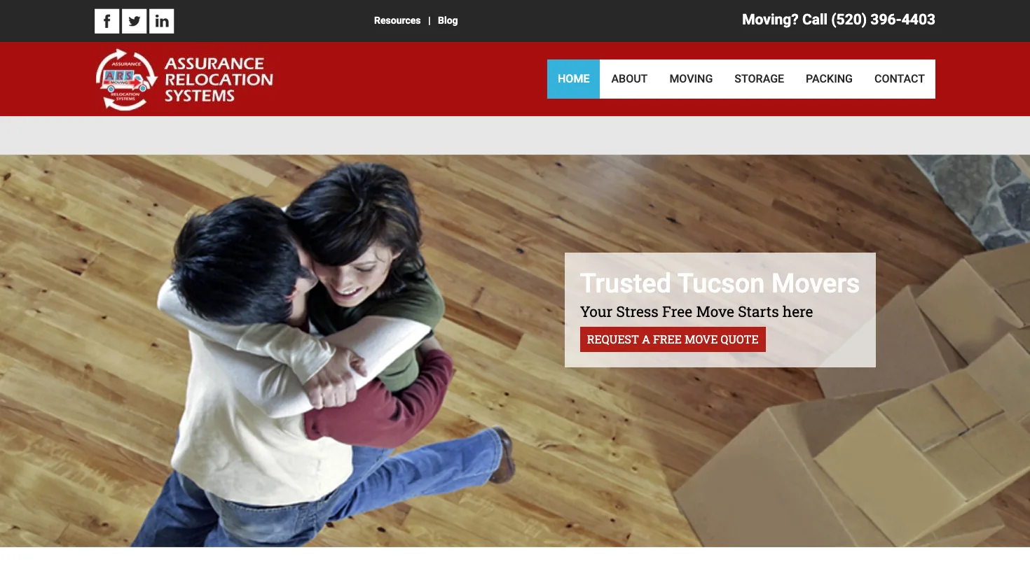 Assurance Relocation Systems website screenshot