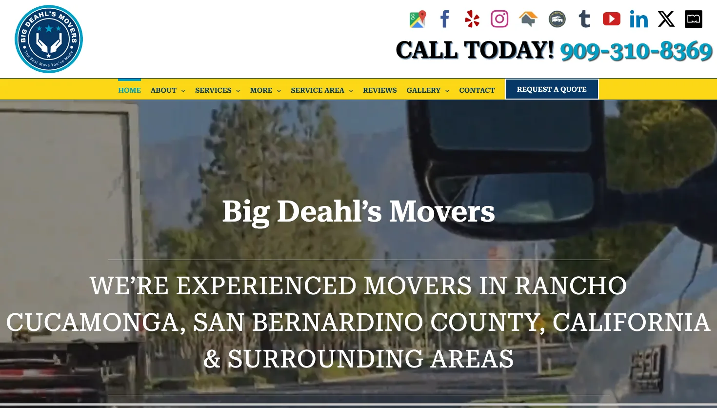 Big Deahl's Movers website screenshot