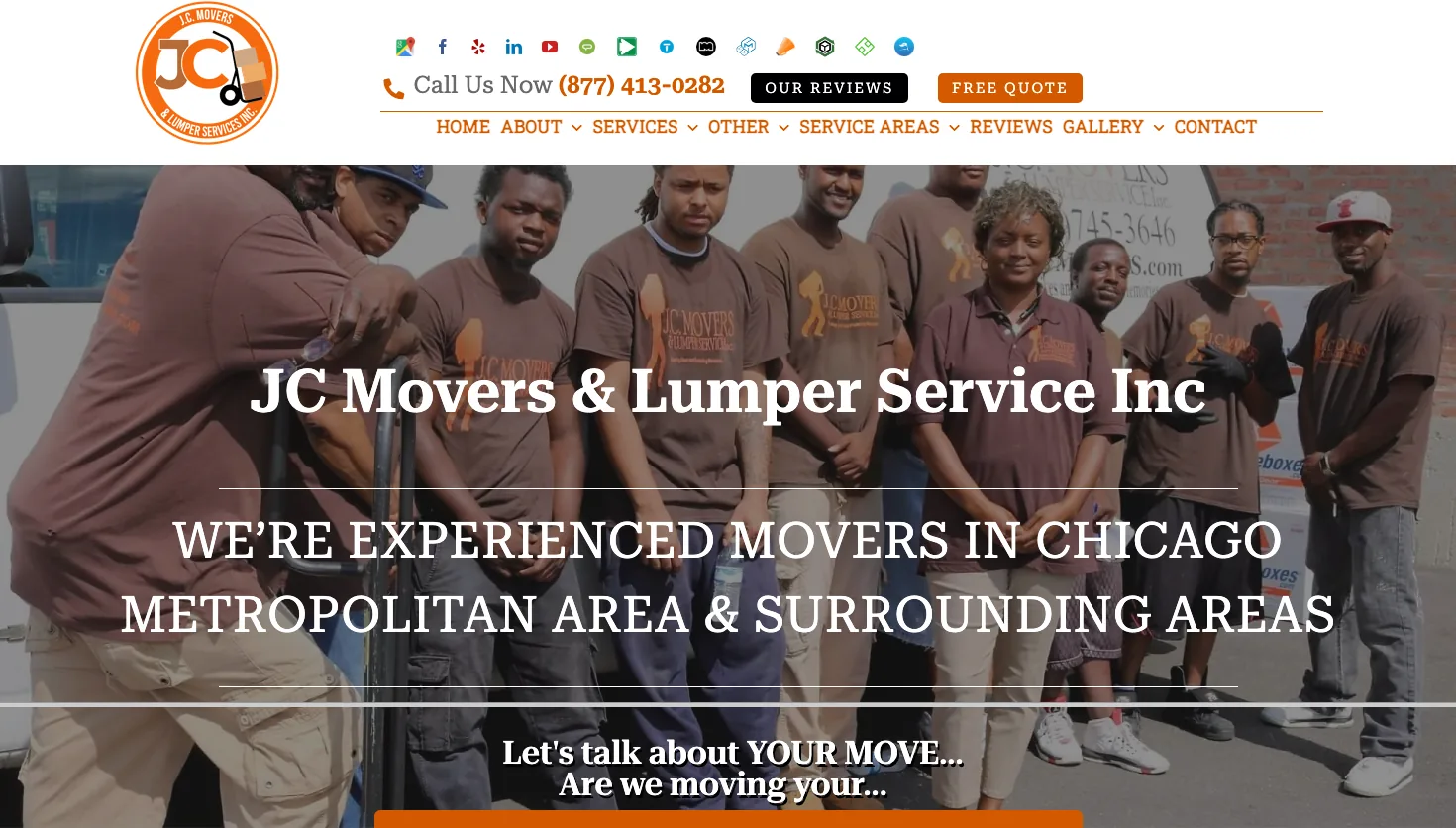 JC Movers & Lumper Service Inc website screenshot