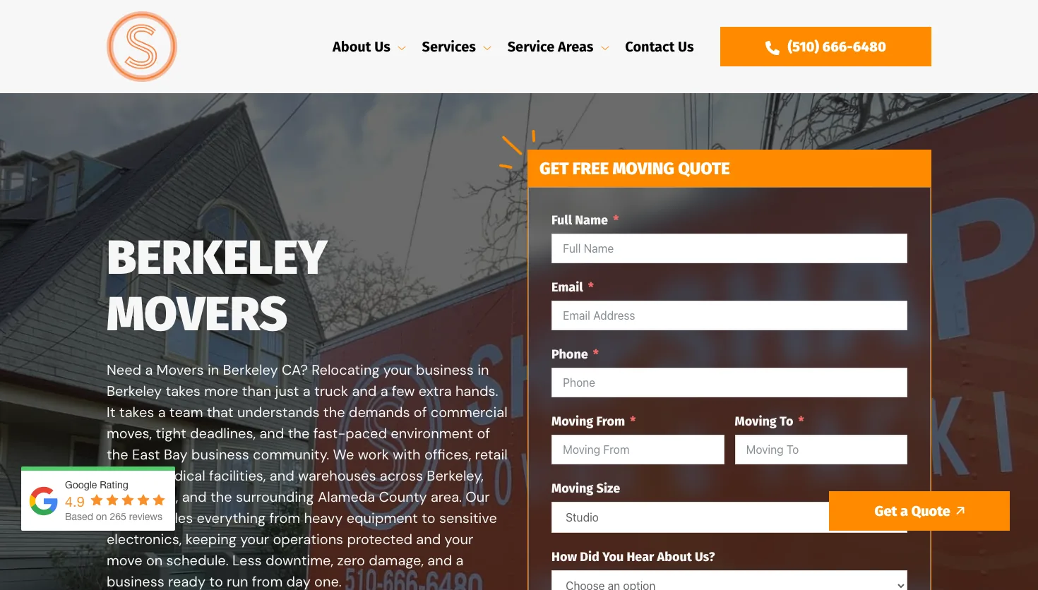 Shipshape Moving website screenshot