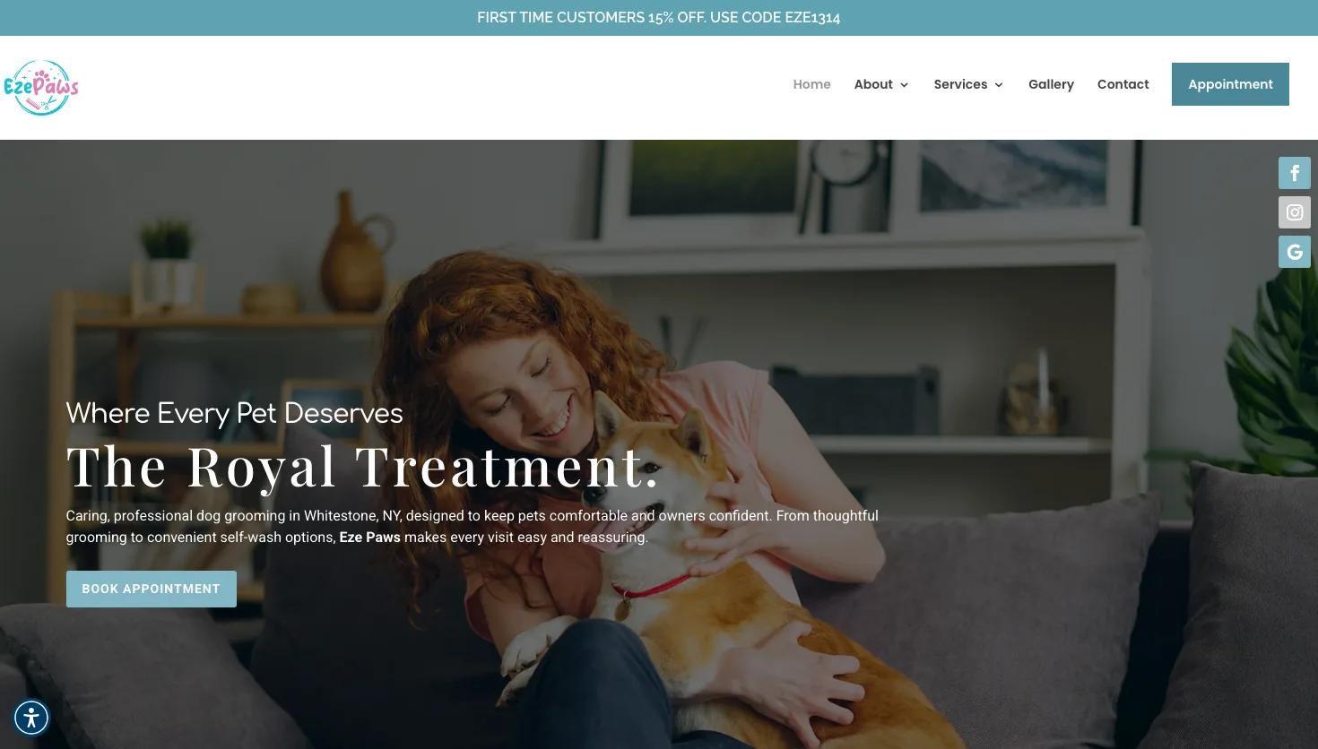 Eze Paws website screenshot