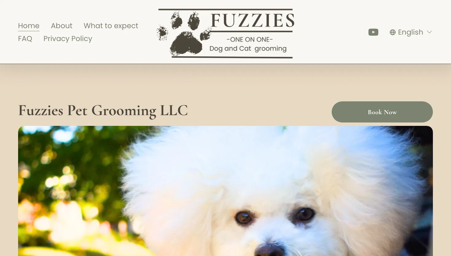 Fuzzies Pet Grooming LLC website screenshot