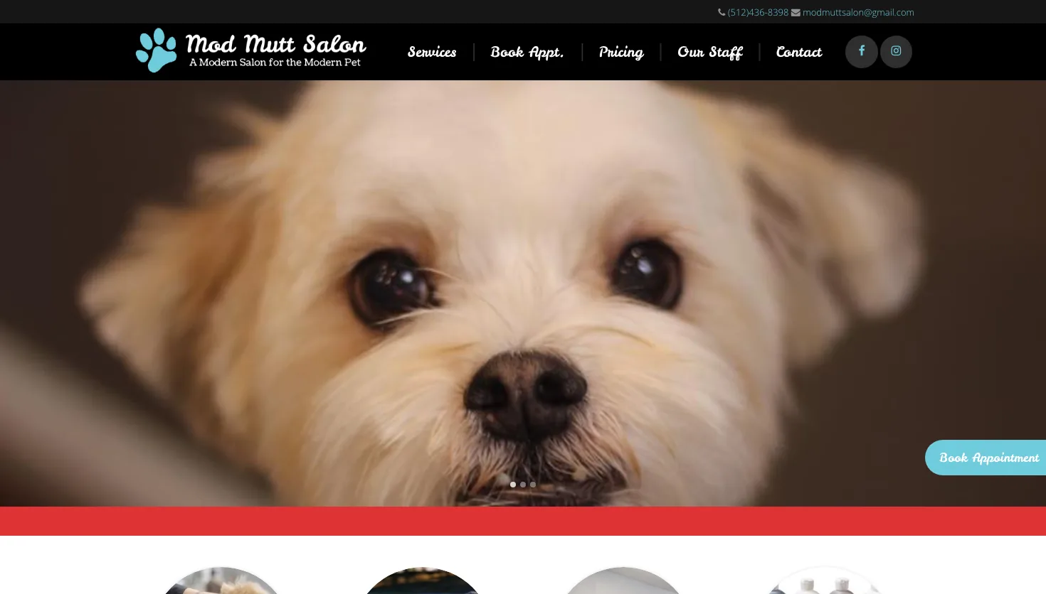 Mod Mutt Salon website screenshot