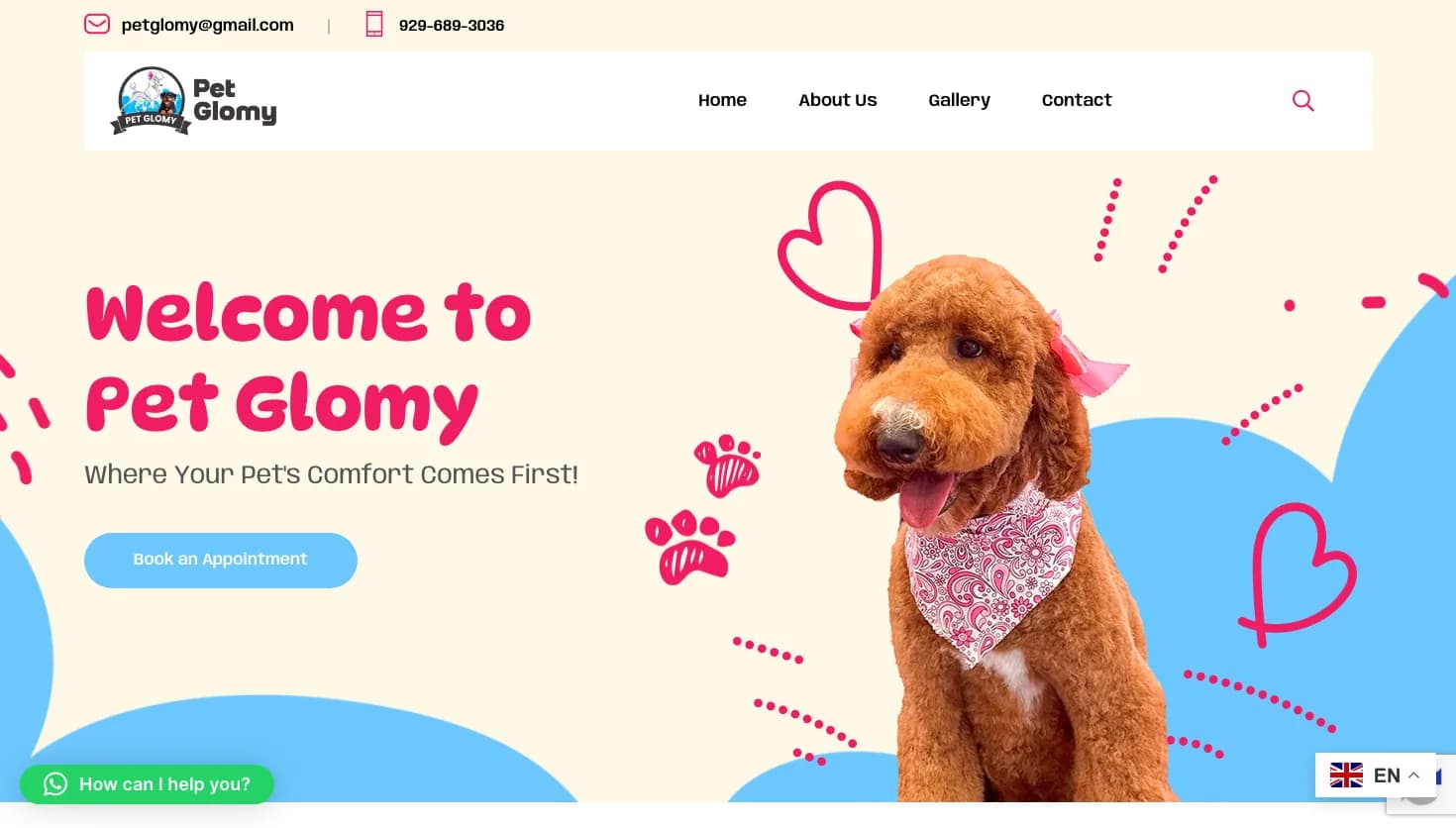 PET GLOMY LLC website screenshot