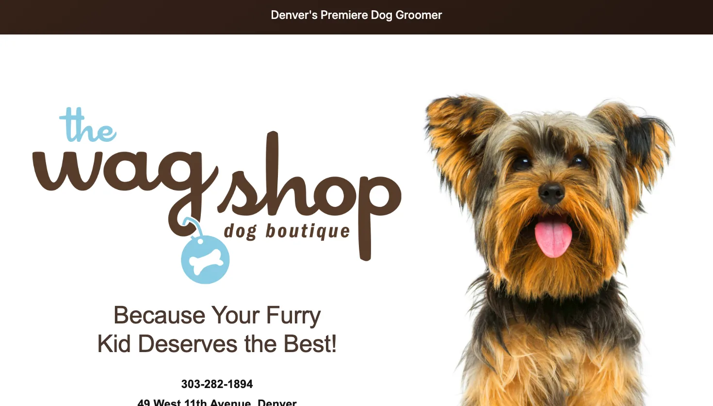 The Wag Shop - Dog Grooming website screenshot