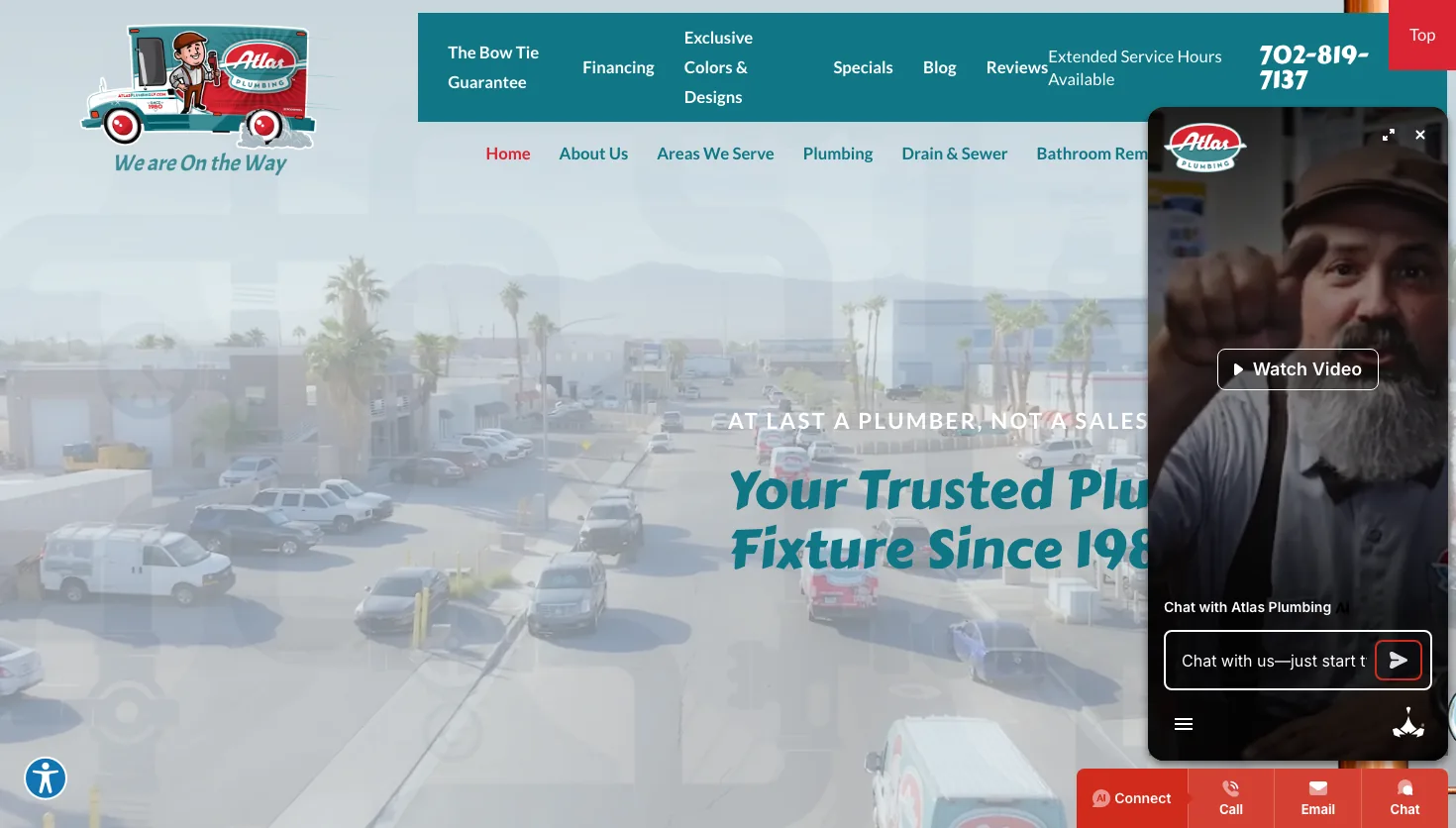 Atlas Plumbing website screenshot
