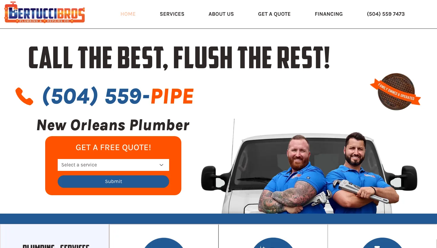 Bertucci Bros Plumbing website screenshot