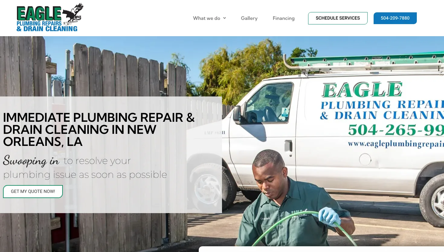Eagle Plumbing Repairs website screenshot