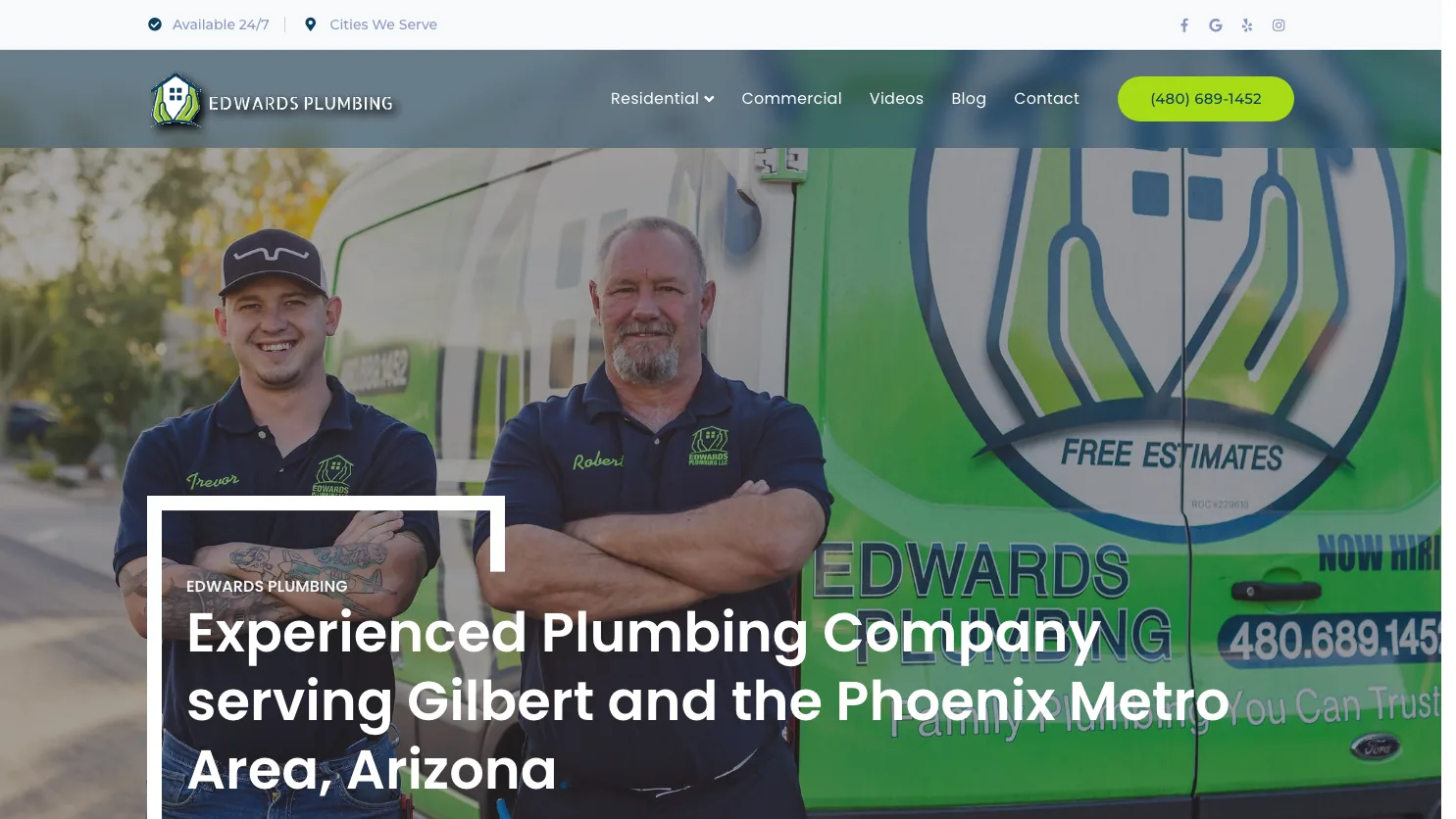 Edwards Plumbing LLC website screenshot