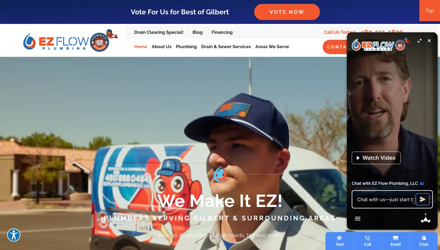 EZ Flow Plumbing, LLC website screenshot