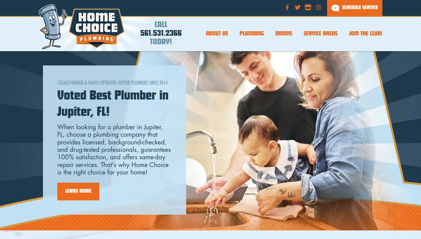 Home Choice Plumbing website screenshot