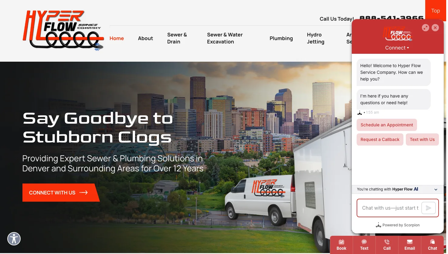 Hyper Flow Service website screenshot