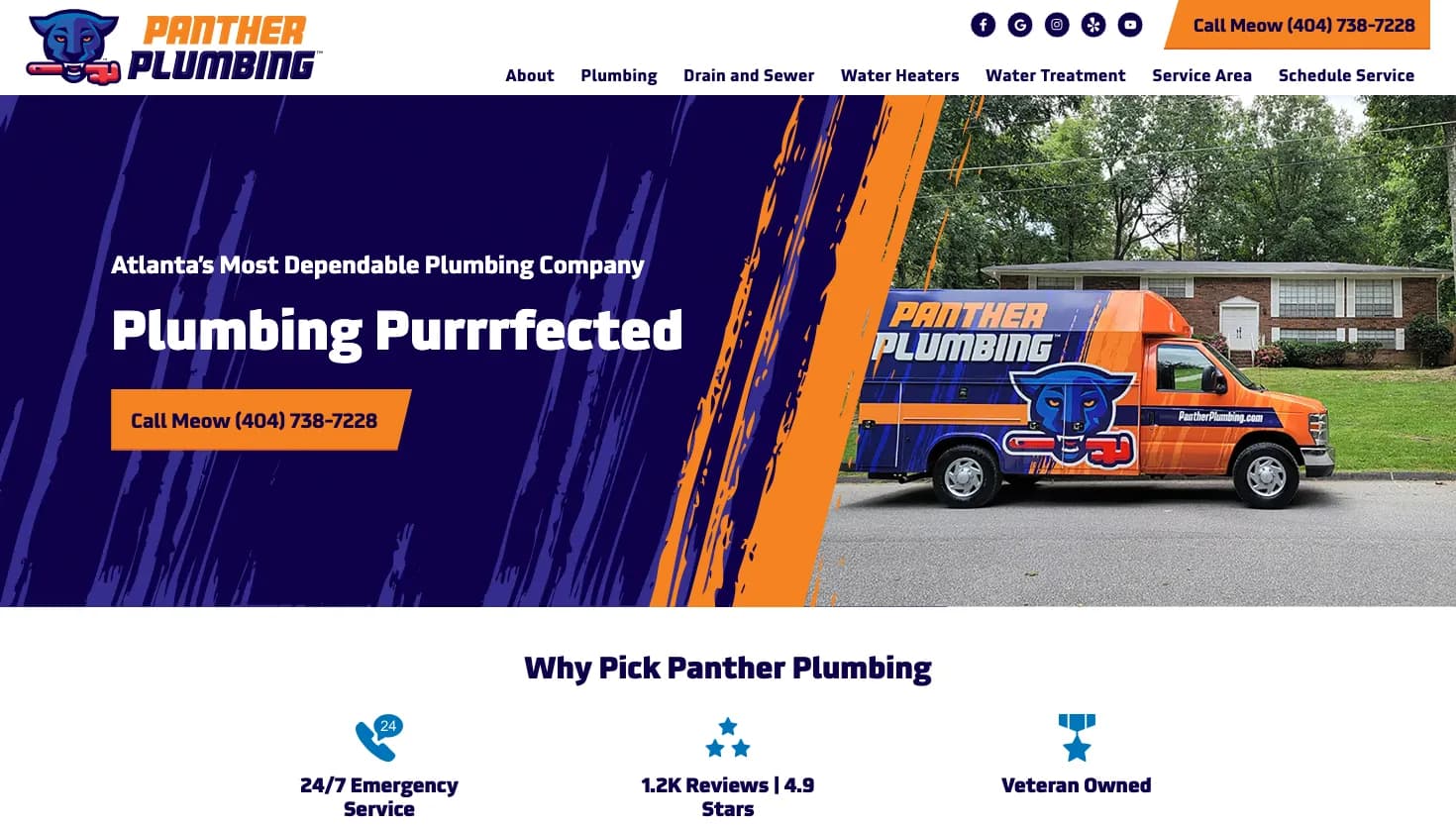 Panther Plumbing website screenshot