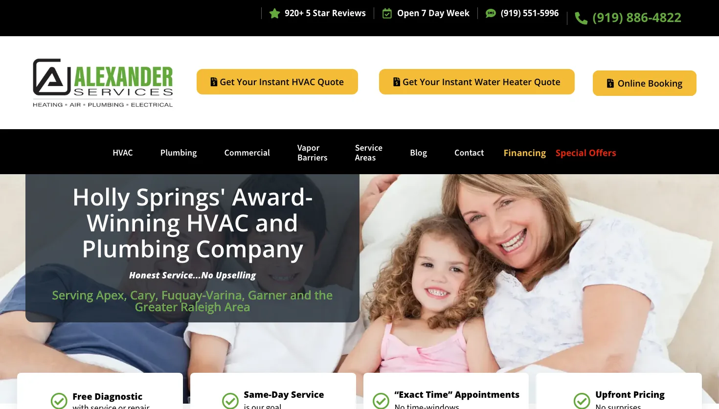 Alexander Services website screenshot