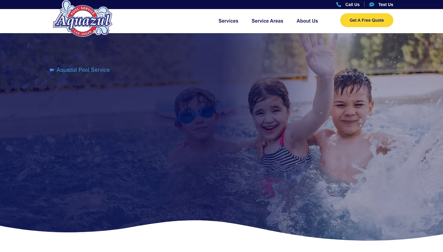 Aquazul Pool Service website screenshot