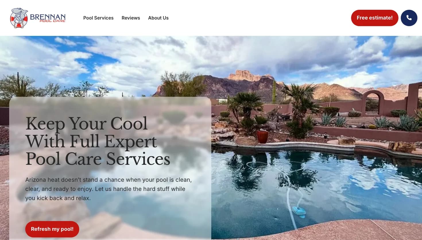 Brennan Pool Care website screenshot