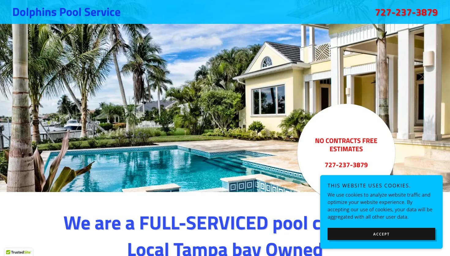 Dolphins Pool Service website screenshot