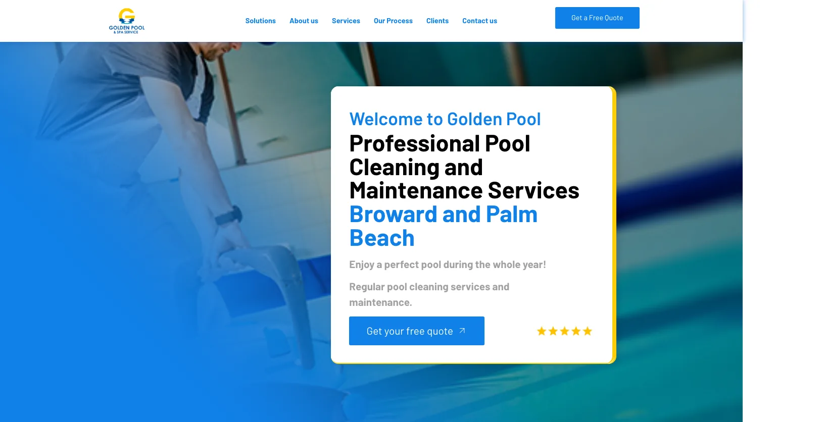Golden Pool & Spa Services website screenshot