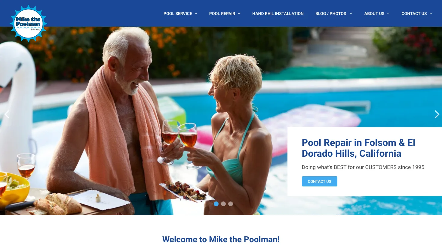 Mike the Poolman website screenshot