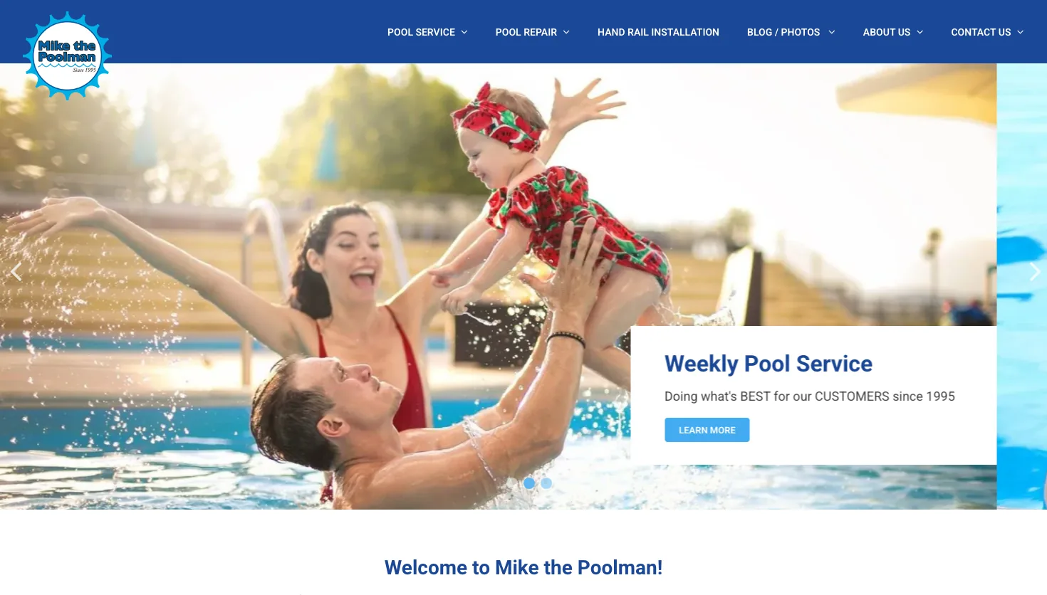 Mike the Poolman website screenshot