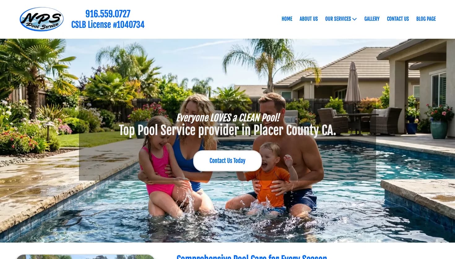 Nps Pool Service & Repair website screenshot