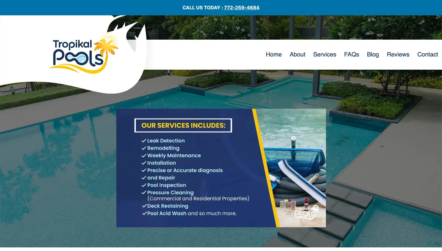 Tropikal Pools website screenshot