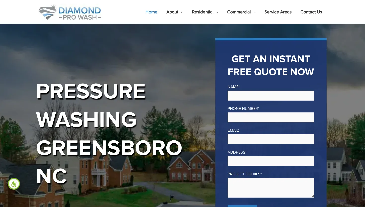 Diamond Pro Wash Inc website screenshot