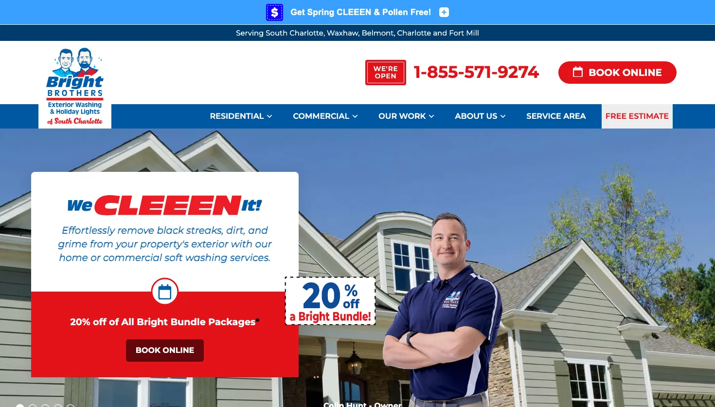 Bright Brothers of South Charlotte website screenshot