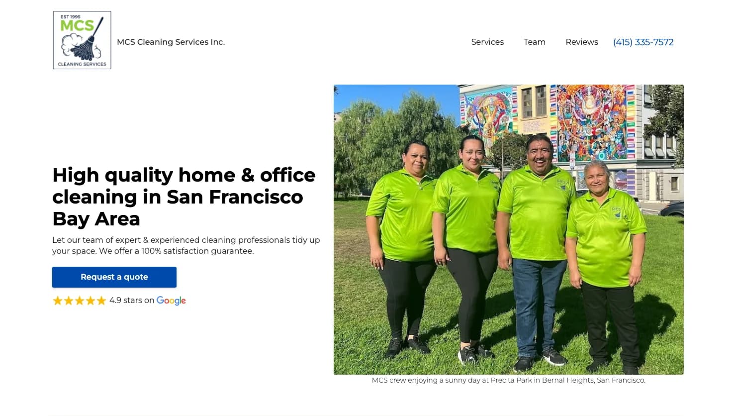 MCS Cleaning Services Inc. website screenshot
