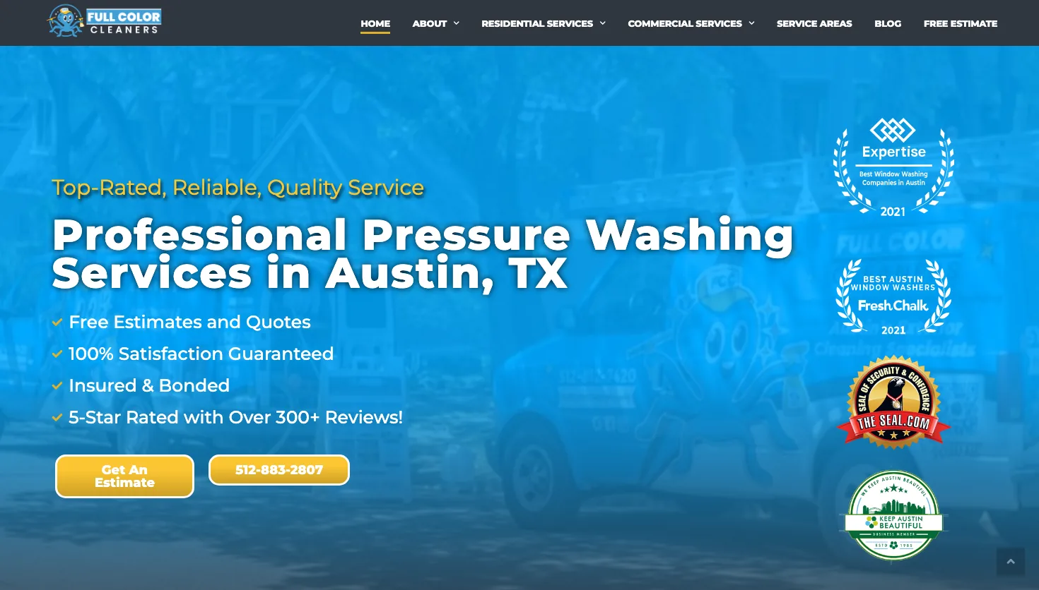 Full Color Cleaners website screenshot