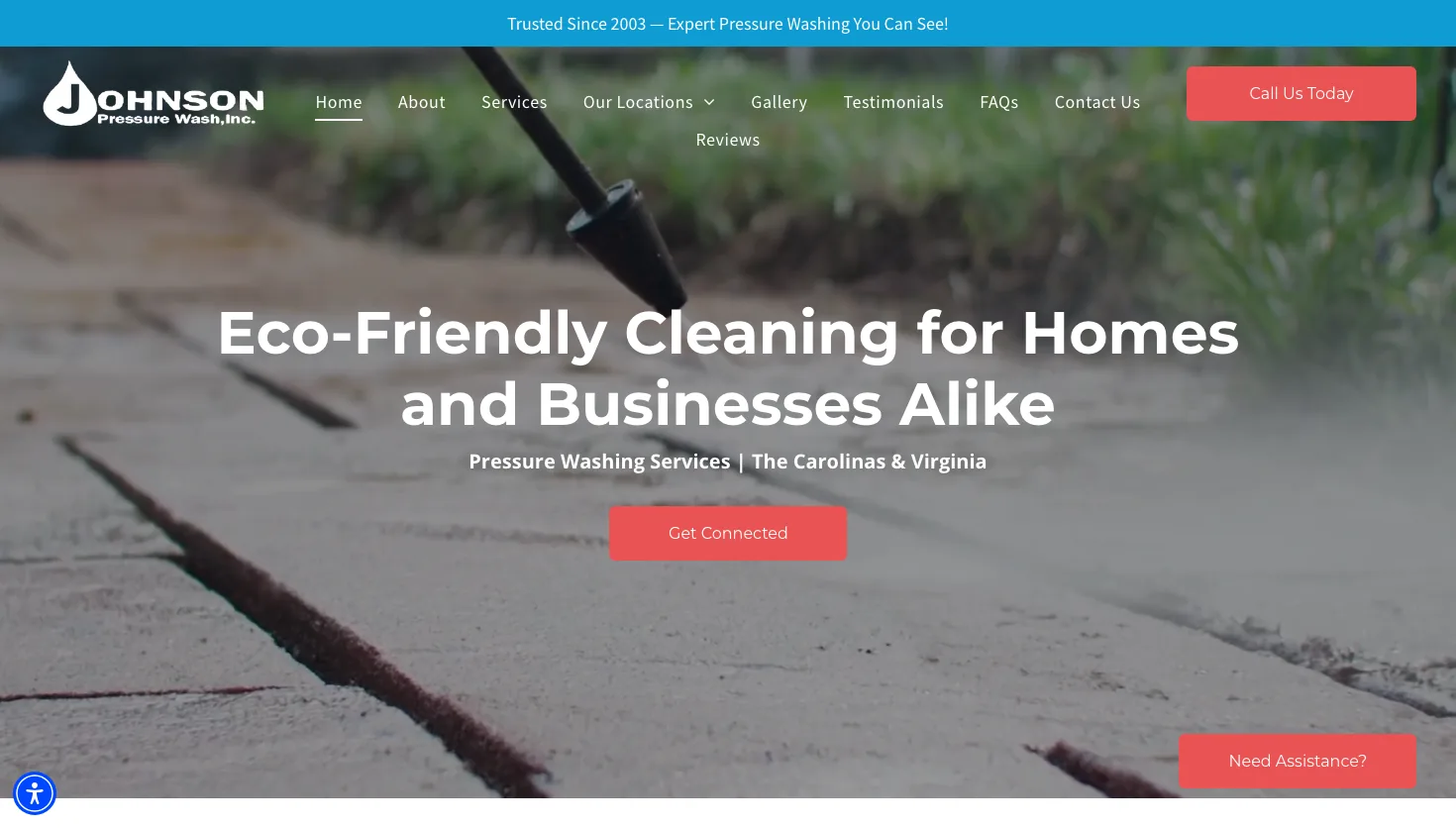 Johnson Pressure Wash website screenshot
