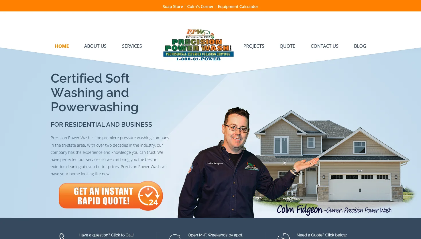 Precision Power Wash website screenshot