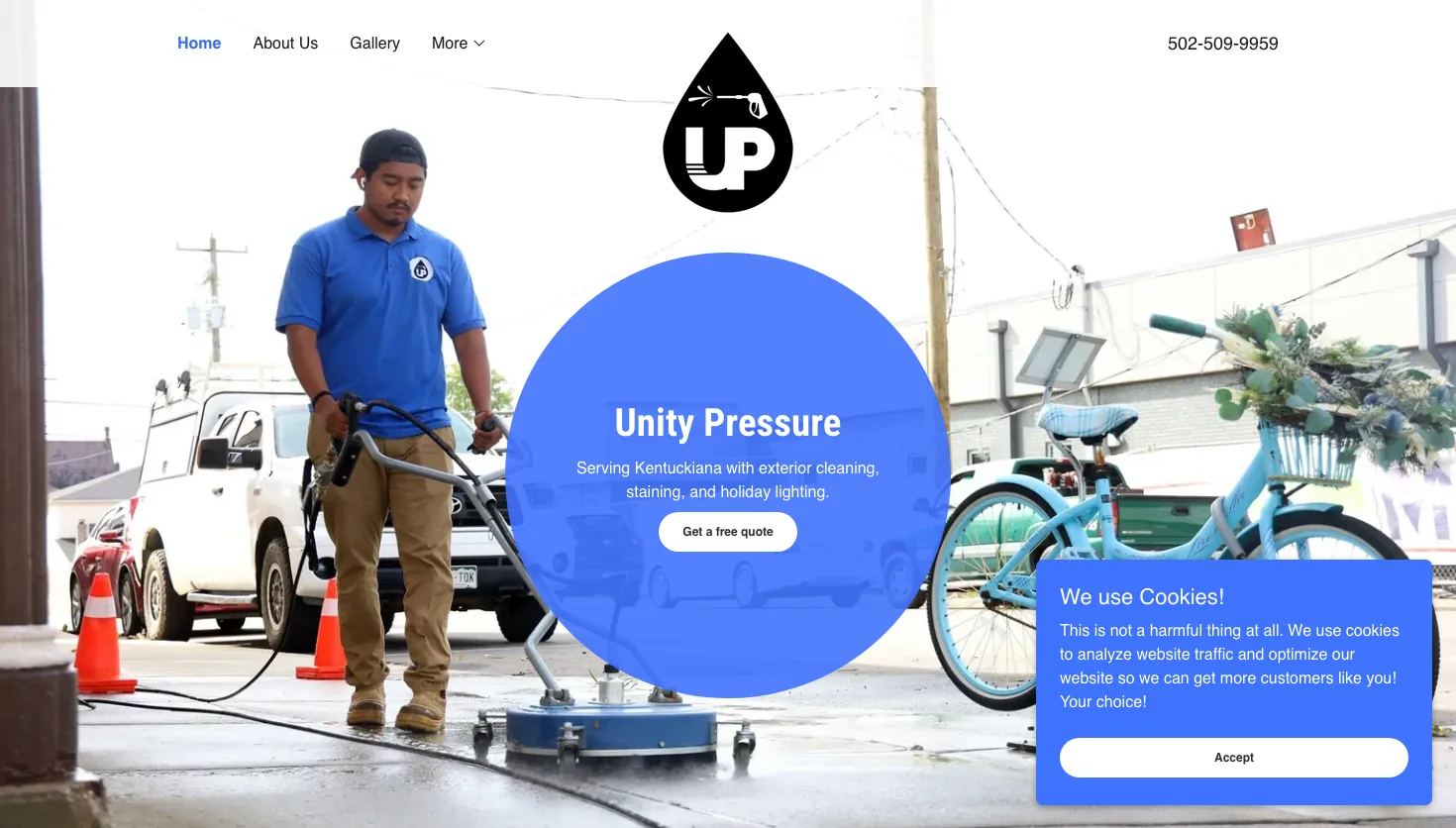Unity Pressure website screenshot