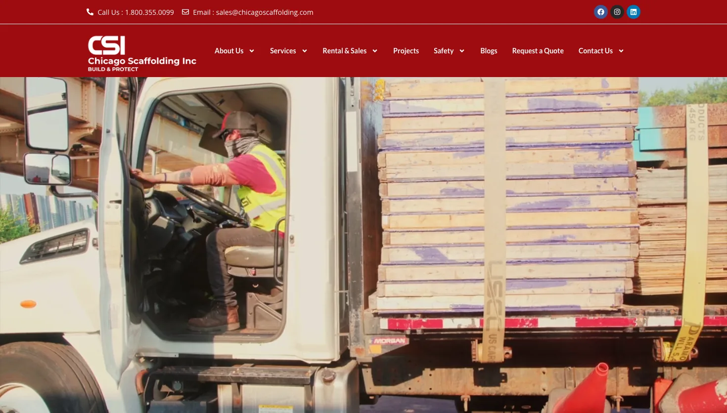 Chicago Scaffolding Inc. website screenshot