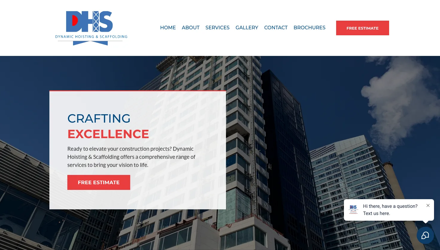 Dynamic Hoisting & Scaffolding website screenshot