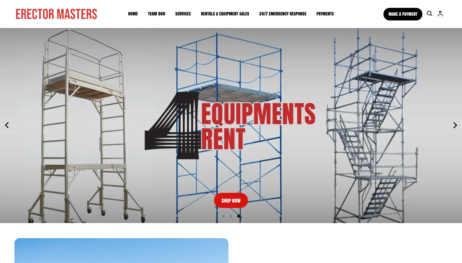 Erector Masters website screenshot