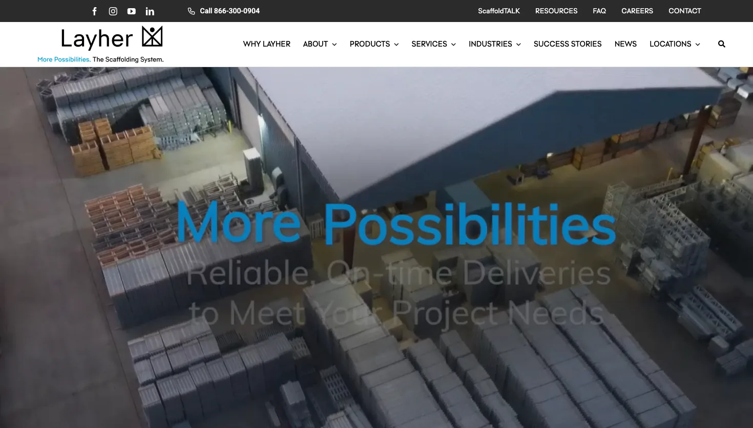 Layher Scaffolding website screenshot