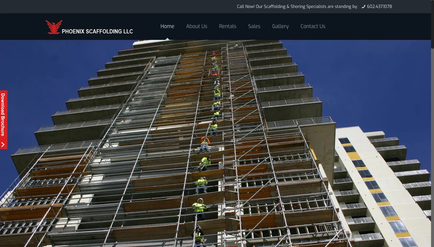 Phoenix Scaffolding & Equipment website screenshot