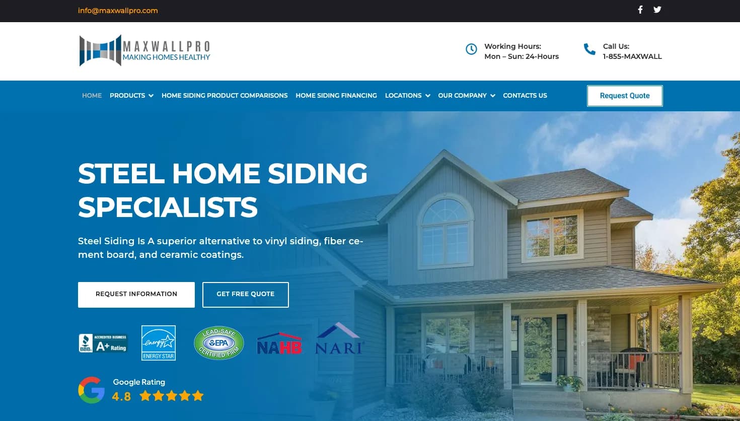 MAXWALLPRO LLC website screenshot