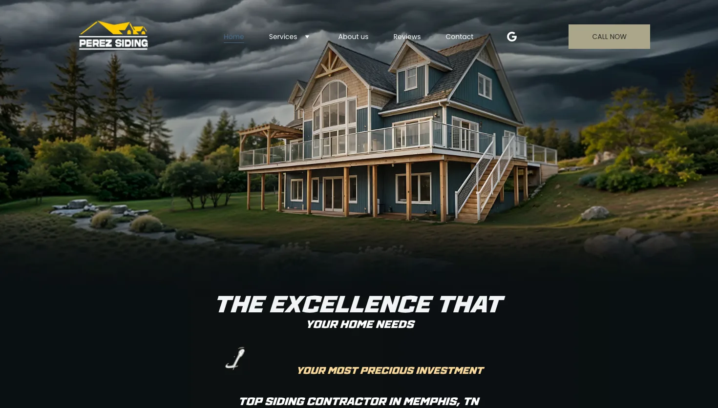 Perez Siding LLC website screenshot