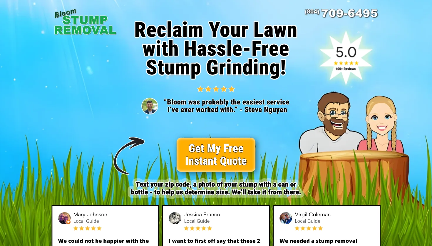 Bloom Stump Removal website screenshot