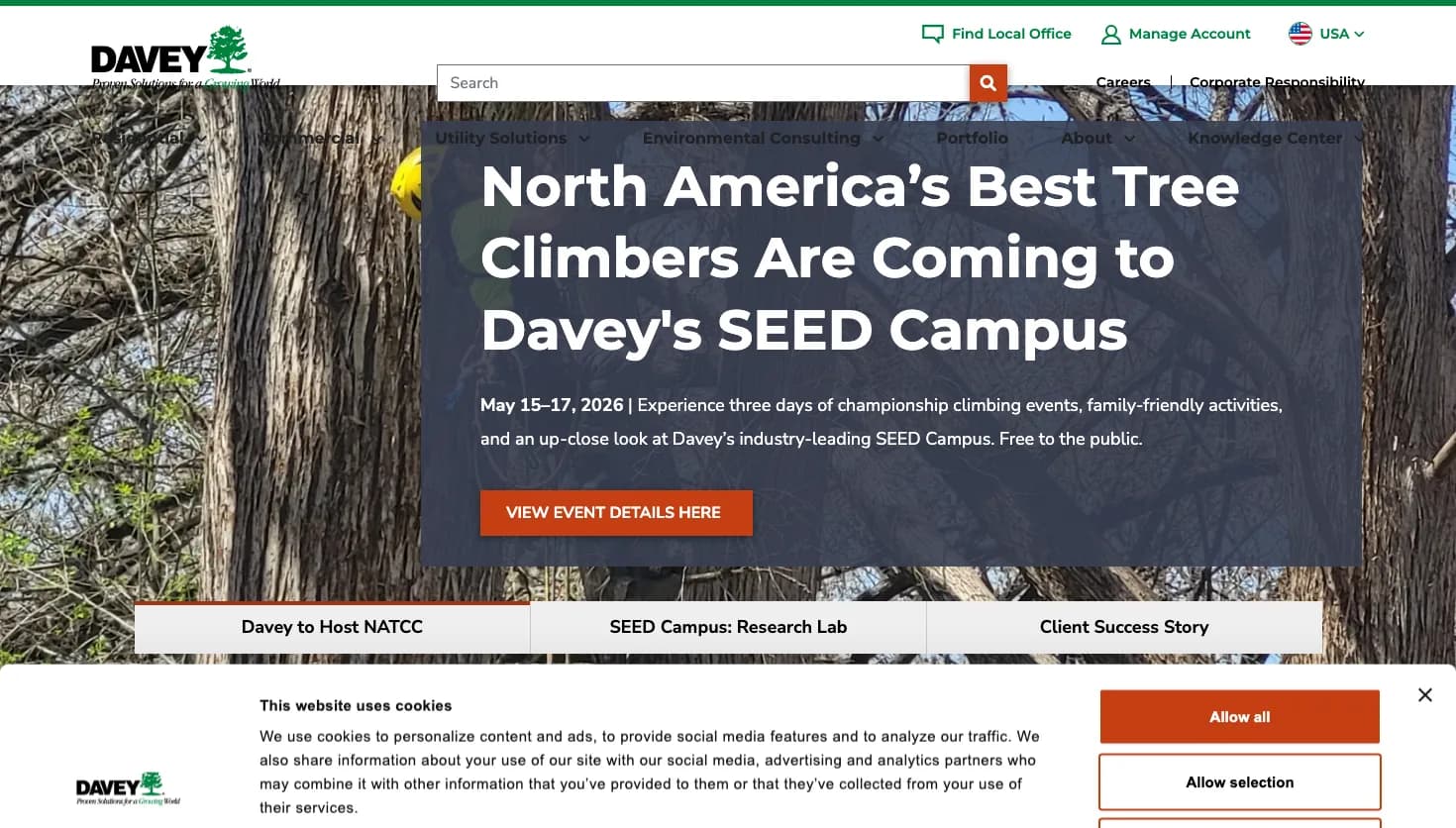 The Davey Tree Expert Company website screenshot