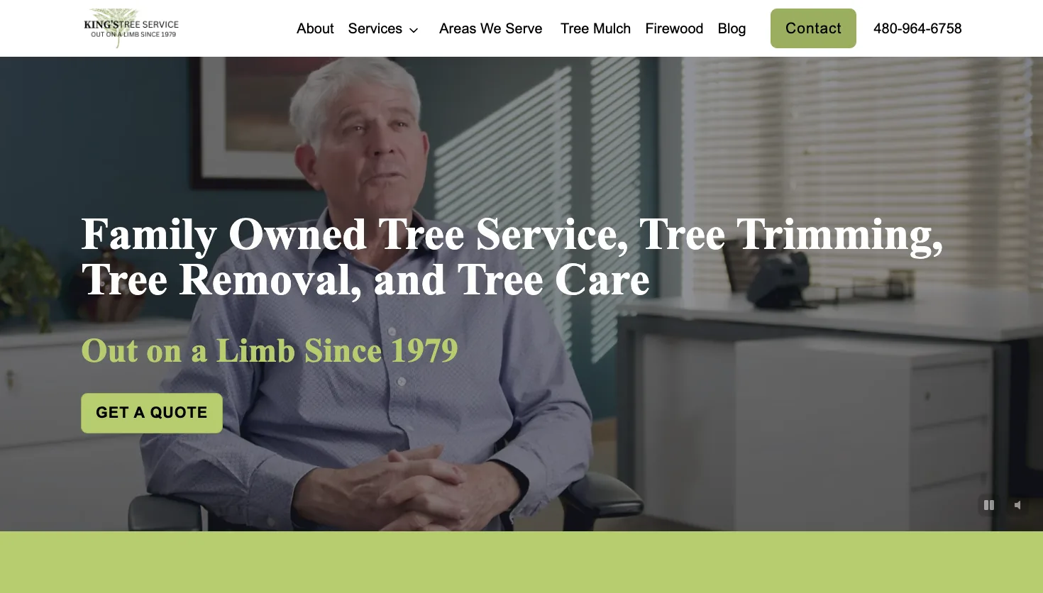 King's Tree Service website screenshot