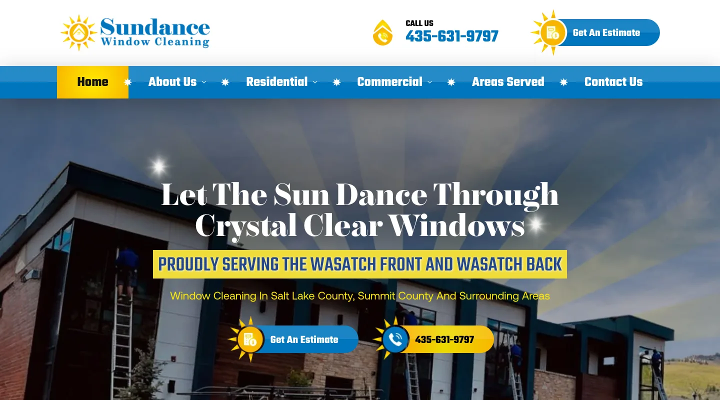 Sundance Window Cleaning website screenshot