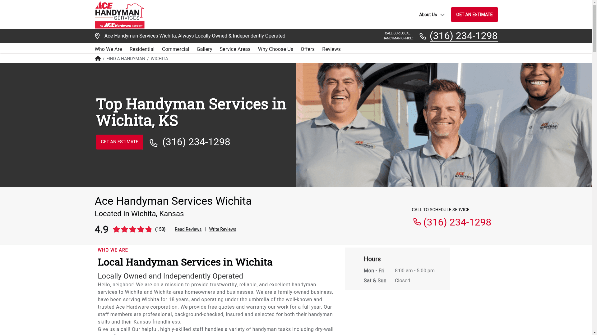 Ace Handyman Services Wichita website screenshot