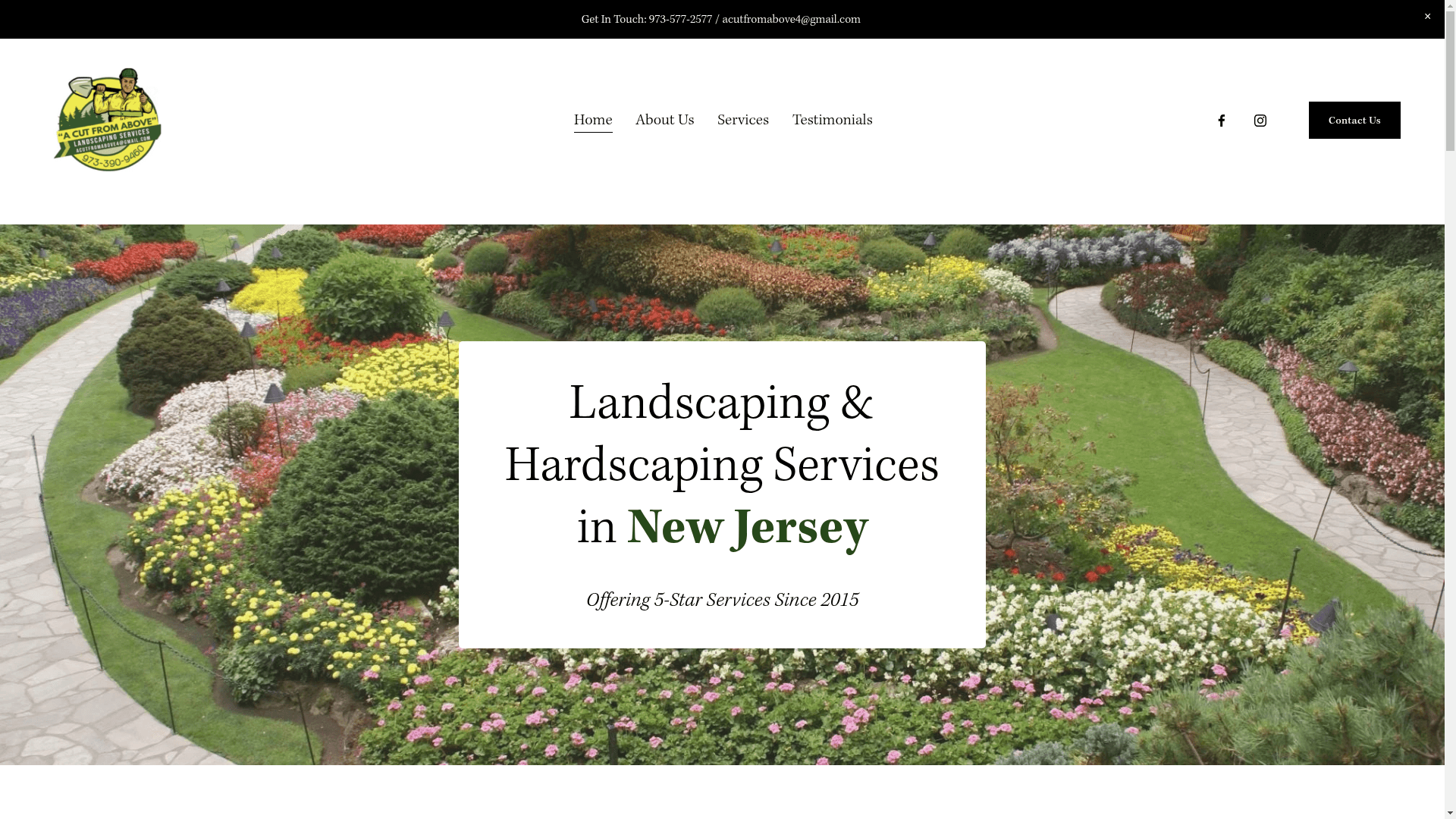A CUT FROM ABOVE LANDSCAPING/HARDSCAPING website screenshot