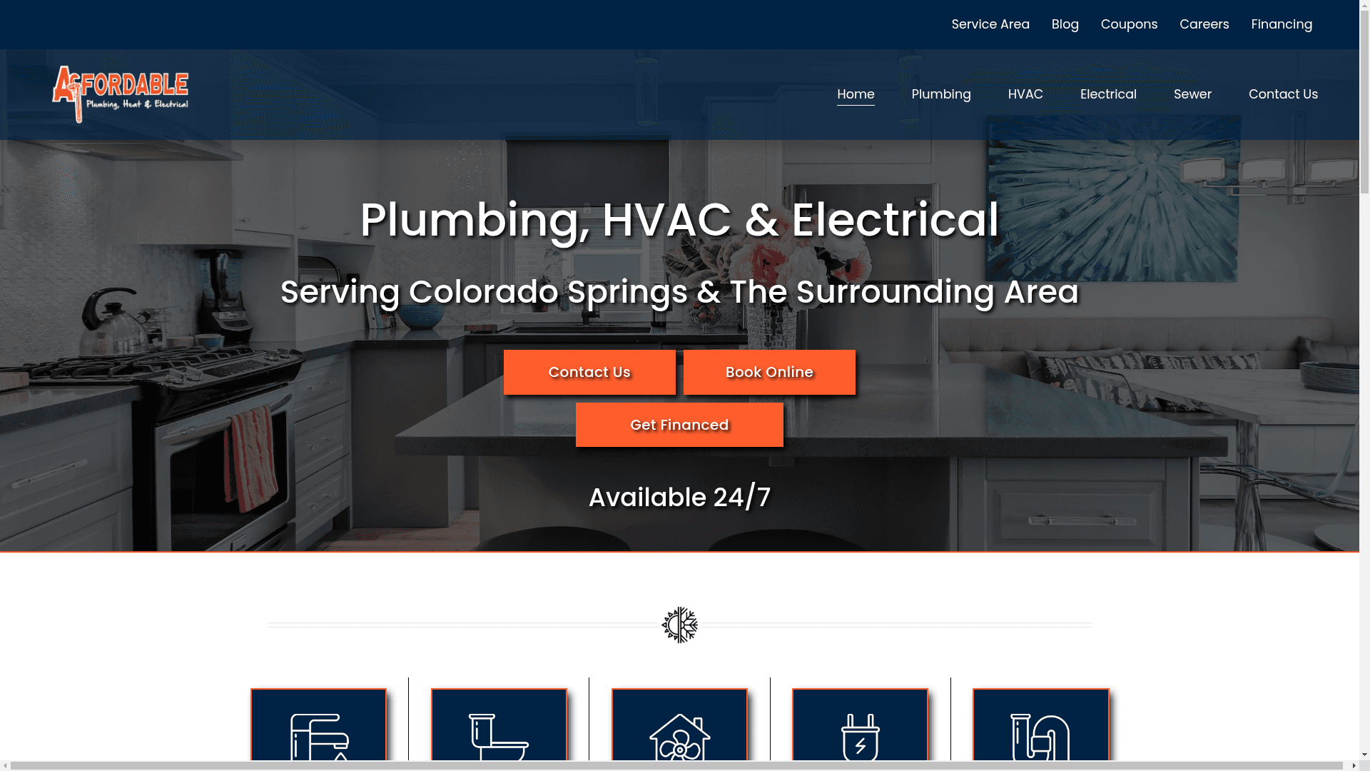 Affordable Plumbing, Heat & Electrical website screenshot